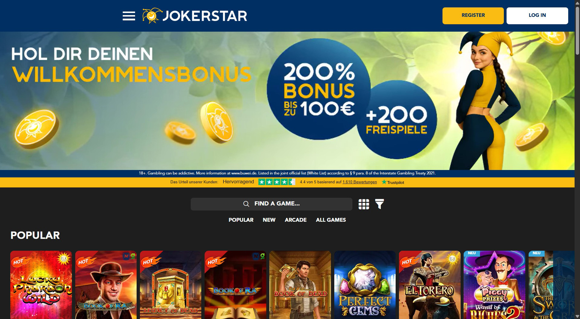 1. Jokerstar – Beste Maestro Casino-Auswahl